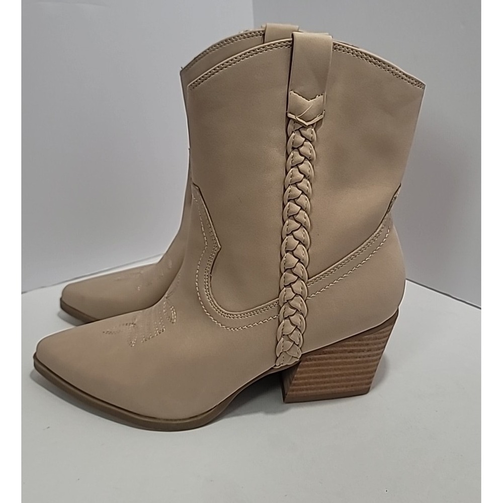 Dolce Vita Women Tan‎ 8.5 Western Cowgirl Boots Chic Cowboy Carter Festival Boho - Picture 4 of 12
